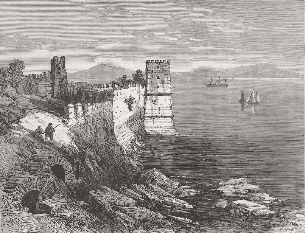 TURKEY. Marble Tower, Castle of 7 Towers, Istanbul 1877 old antique print